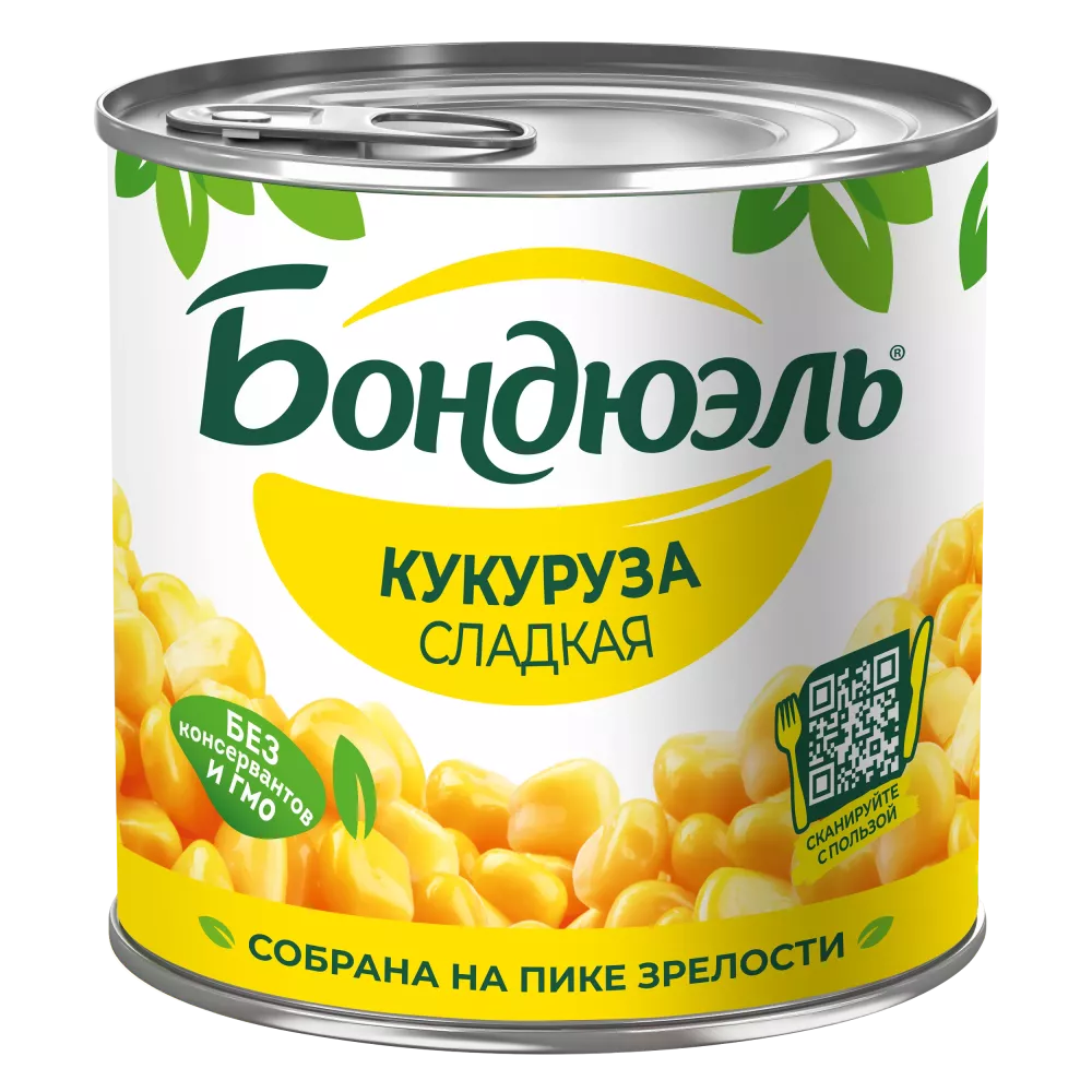 Кукуруза консервированная Бондюэль, сладкая, 340 г