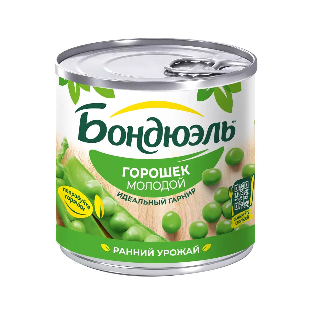 Горошек консервированный Бондюэль, молодой, 200 г