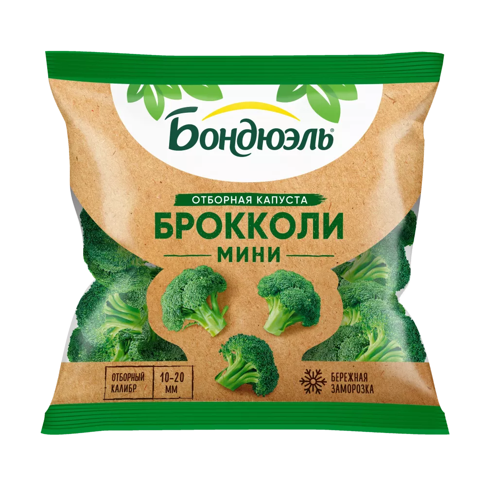 Брокколи замороженные Бондюэль, мини, фермерские, 300 г