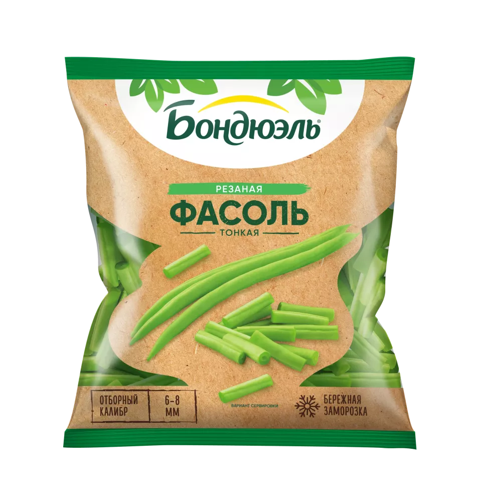 Фасоль замороженная Бондюэль фермерская, тонкая, резаная, 400 г