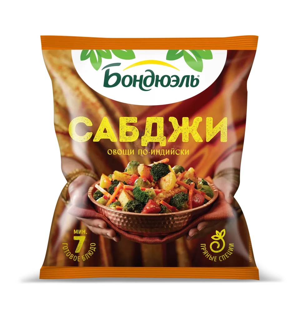 Овощи Бондюэль Сабджи по-индийски, смесь замороженная, 400 г