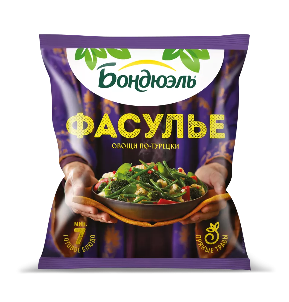 Овощи Бондюэль Фасулье по-турецки, смесь замороженная, 400 г