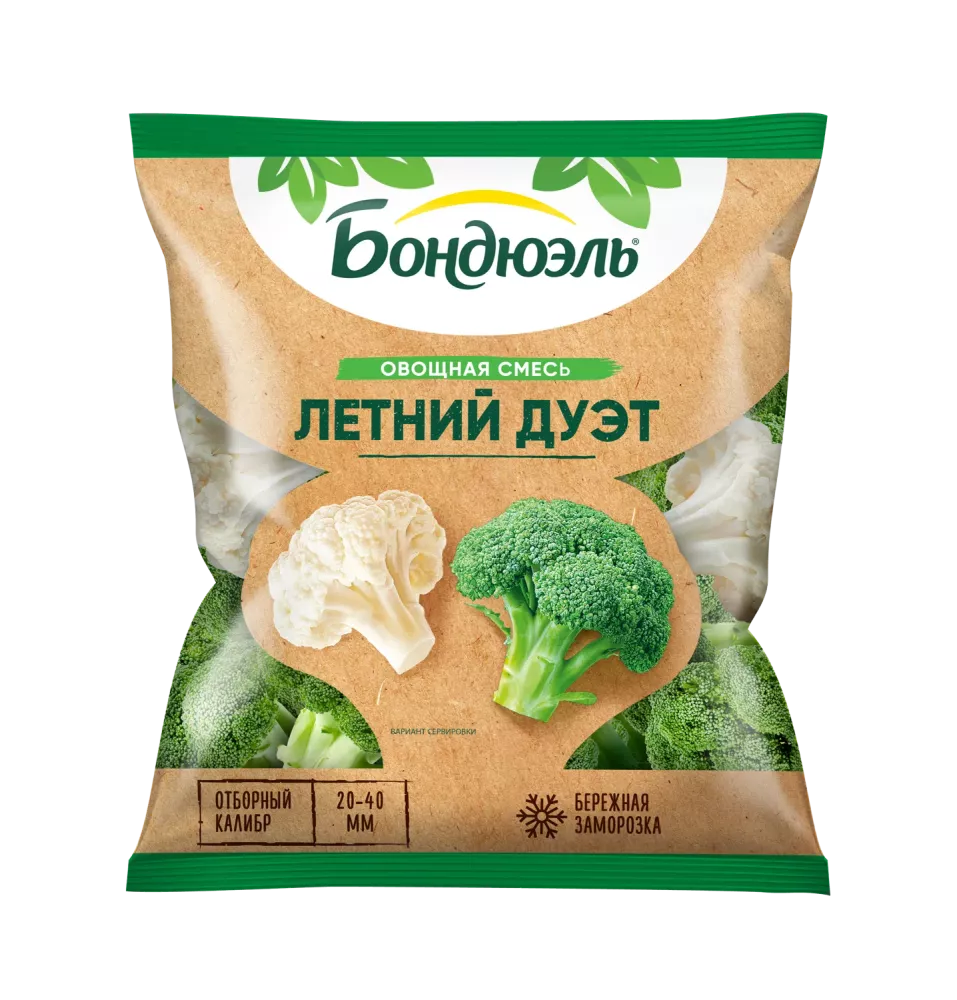 Овощи Бондюэль Летний дуэт, смесь замороженная, 400 г