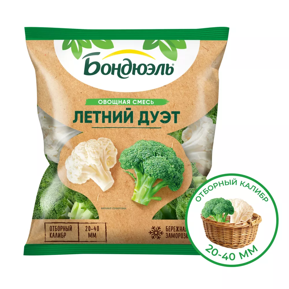 Овощи Бондюэль Летний дуэт, смесь замороженная, 400 г