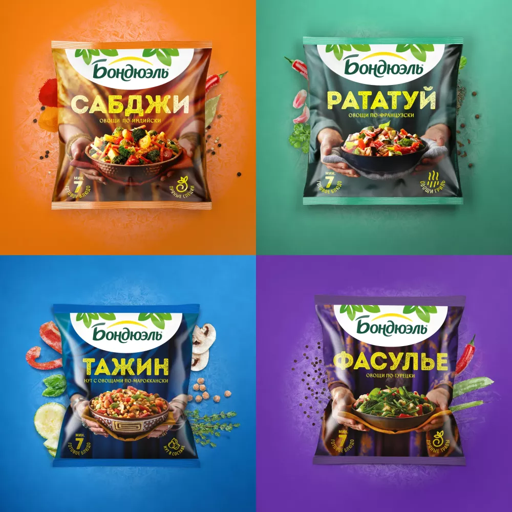 Овощи Бондюэль Вок по-азиатски, смесь замороженная, 400 г