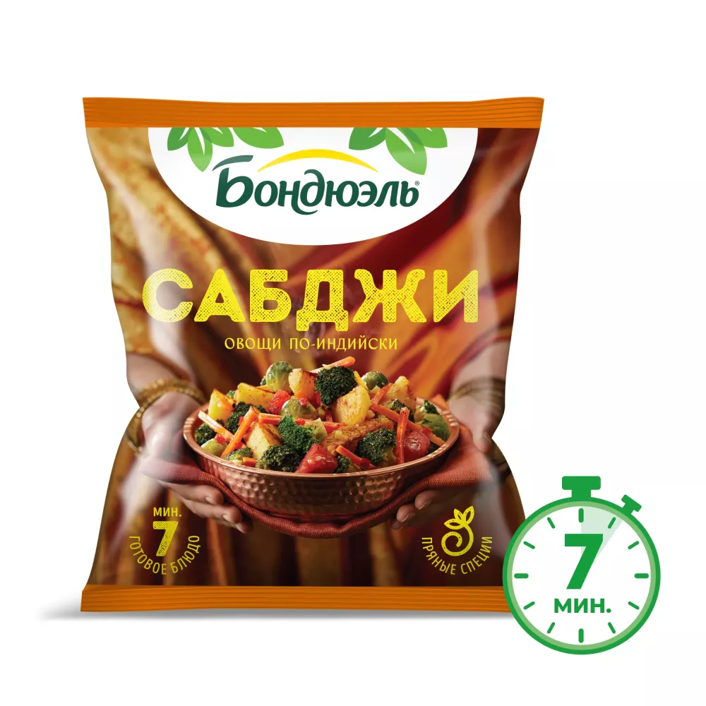 Овощи Бондюэль Сабджи по-индийски, смесь замороженная, 400 г