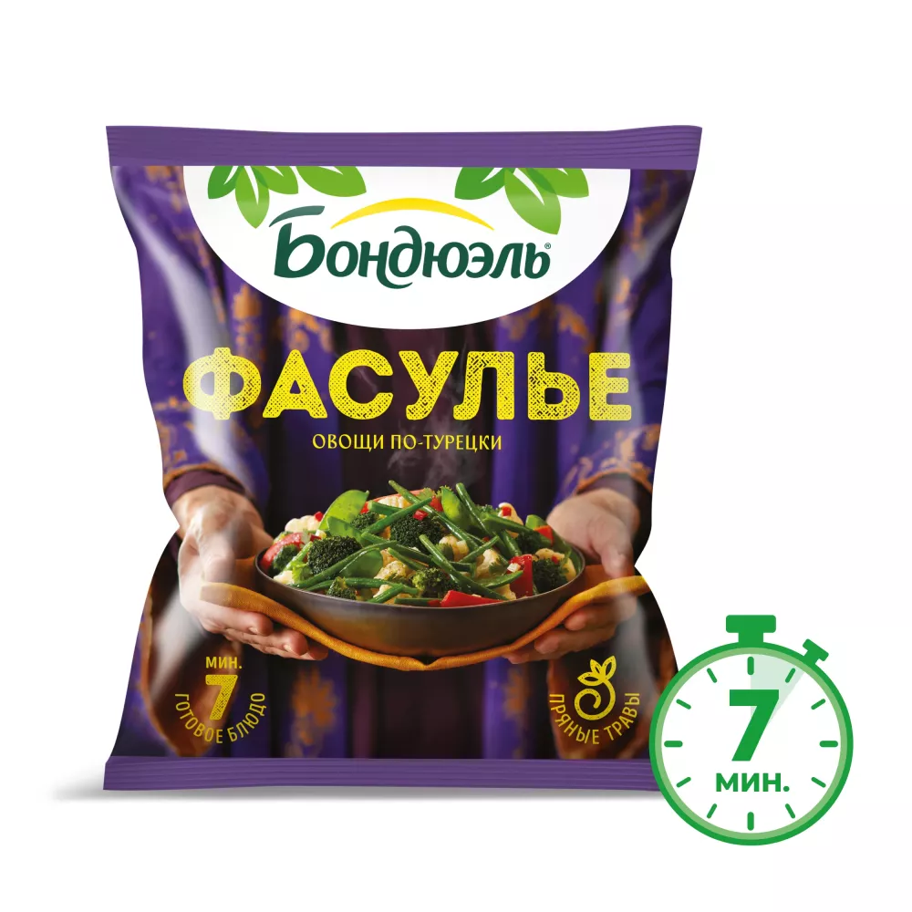 Овощи Бондюэль Фасулье по-турецки, смесь замороженная, 400 г