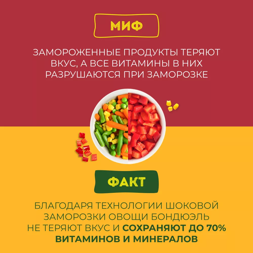 Овощи Бондюэль Мунг по-китайски, смесь замороженная, 400 г