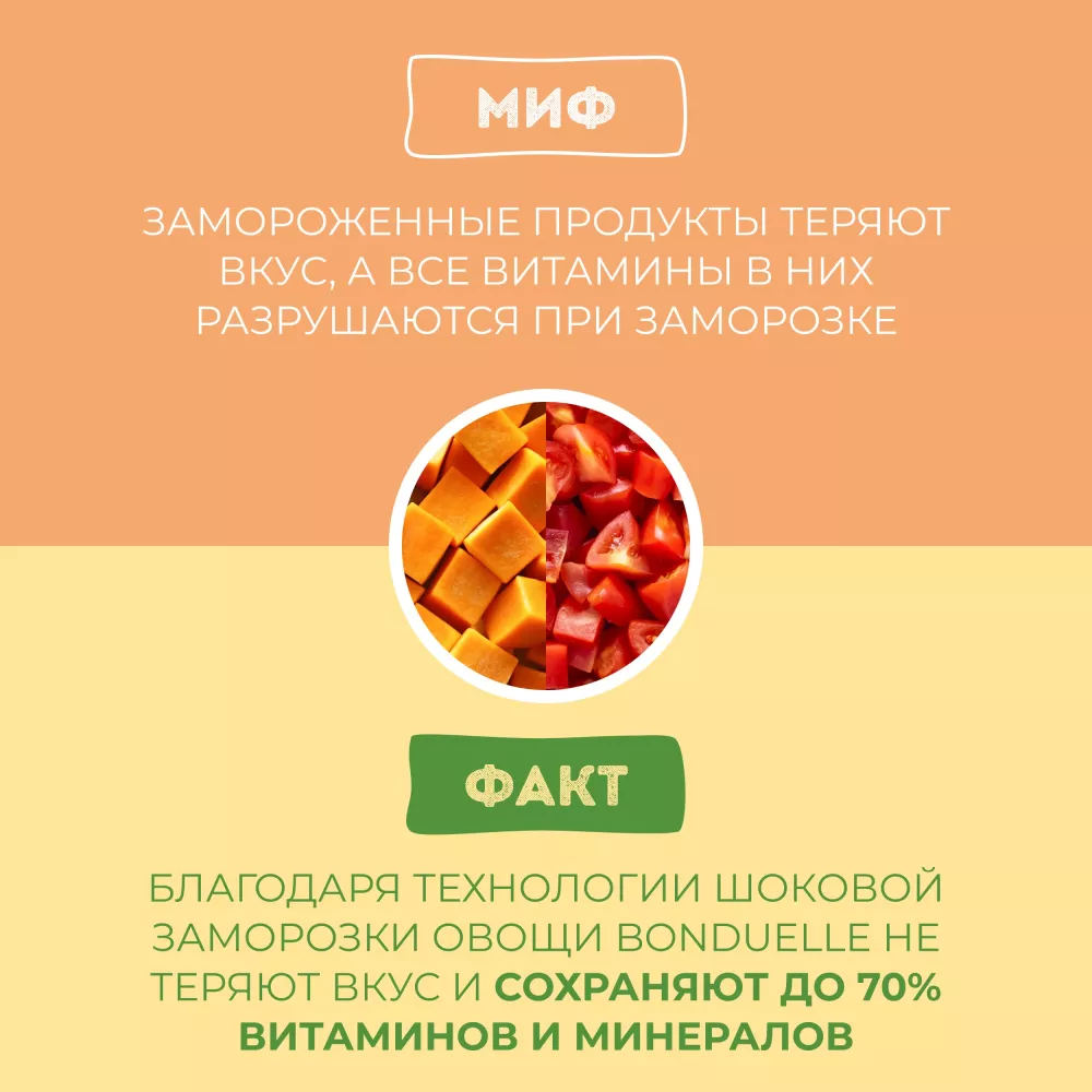 Овощи замороженные Бондюэль, крем-суп с тыквой, 350 г