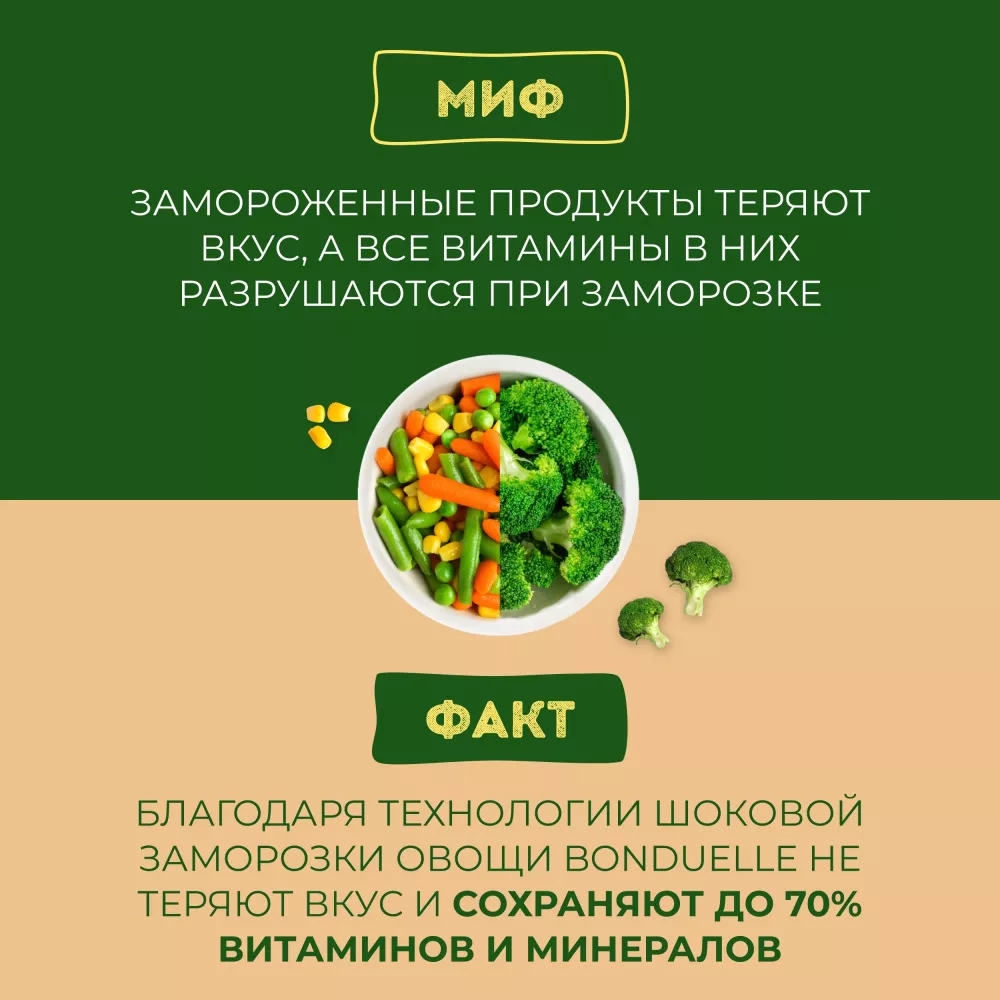 Брокколи замороженные Бондюэль, фермерские, 400 г