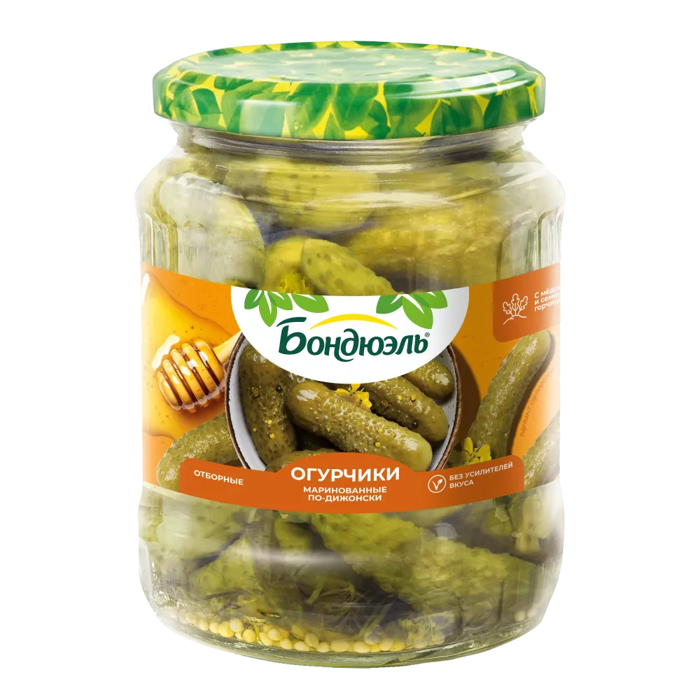 Огурцы маринованные Бондюэль, по-дижонски, 680 г