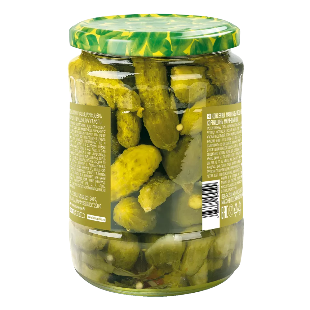Огурцы маринованные Бондюэль, корнишоны, 540 г