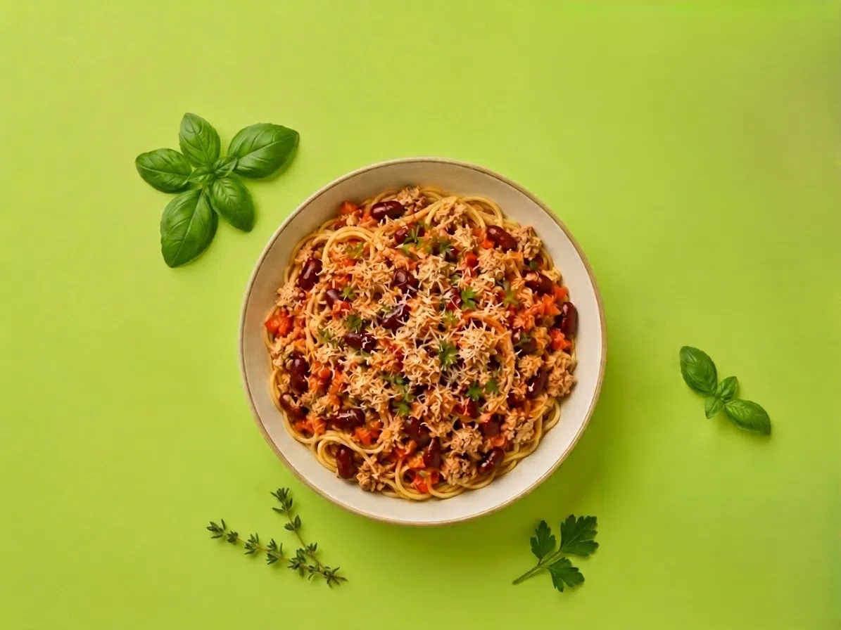 Паста с фасолью и мясом