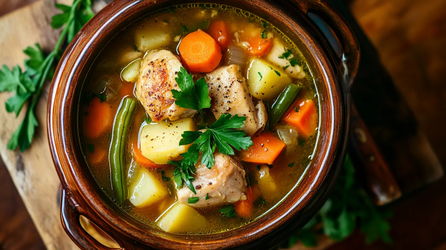 Суп со стручковой фасолью и курицей