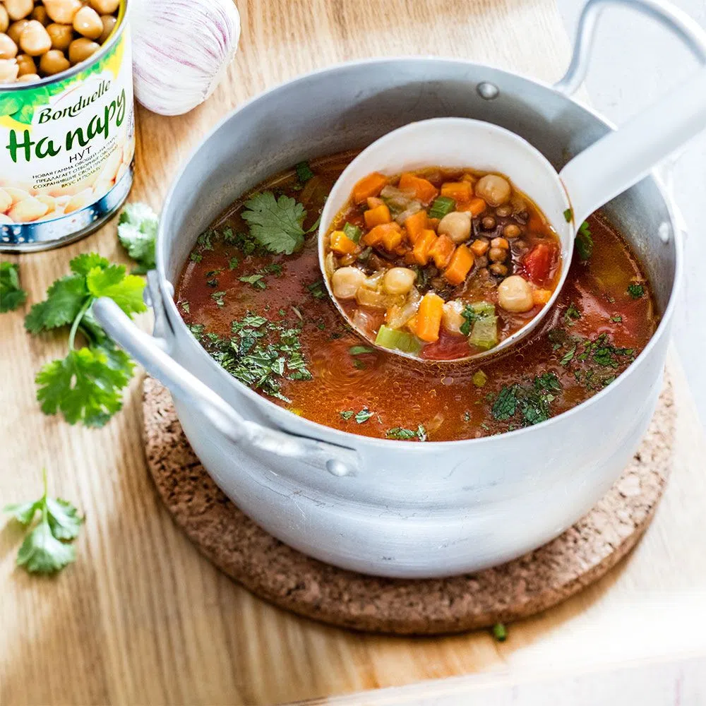 Суп с чечевицей и нутом