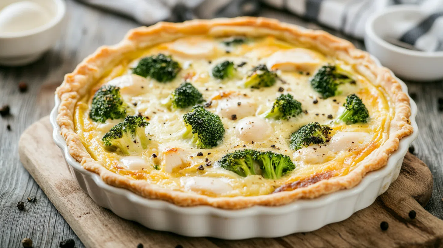 Киш с курицей и брокколи