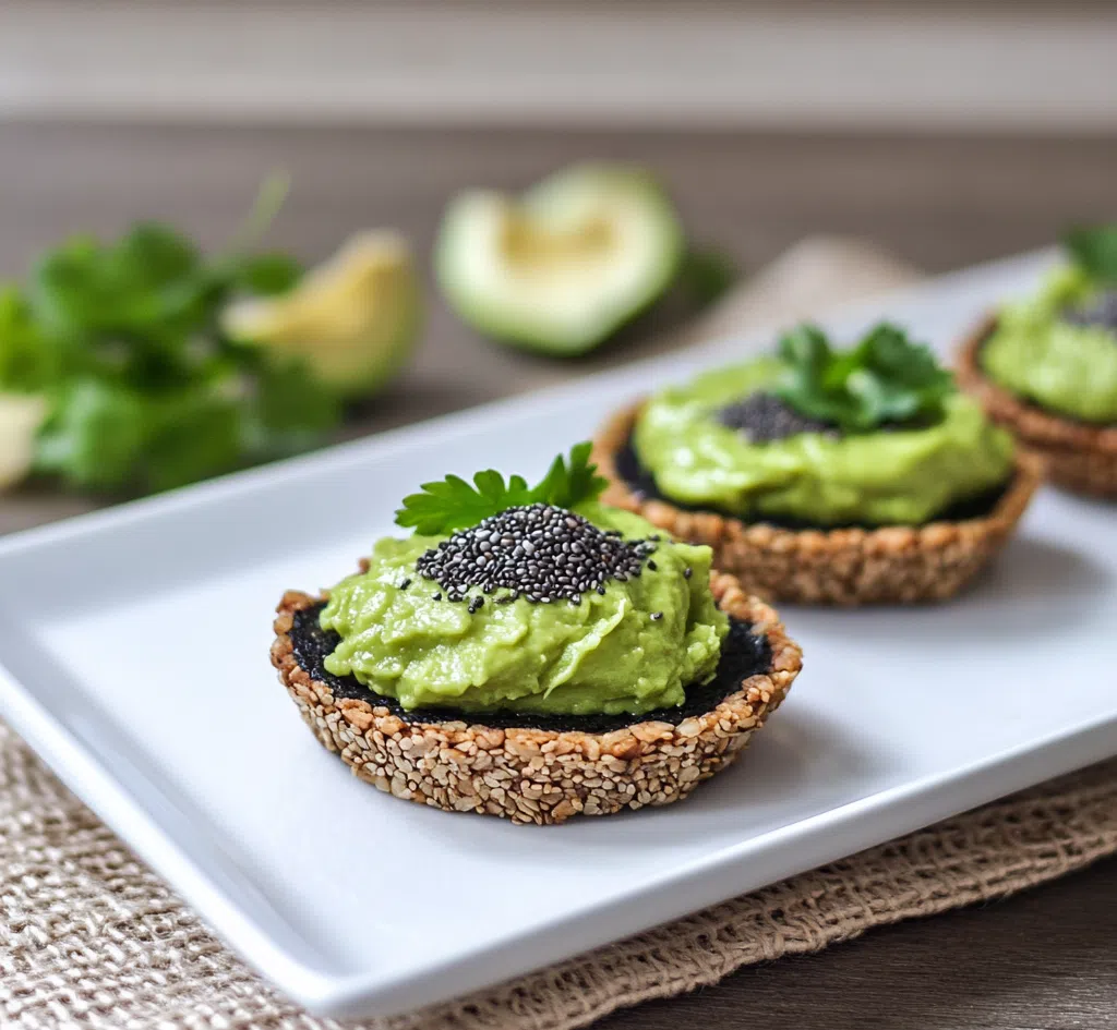 Полезные тарталетки с «икрой» из чиа и авокадо