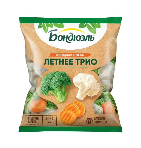 Овощи Бондюэль Летнее трио, смесь замороженная, 400 г