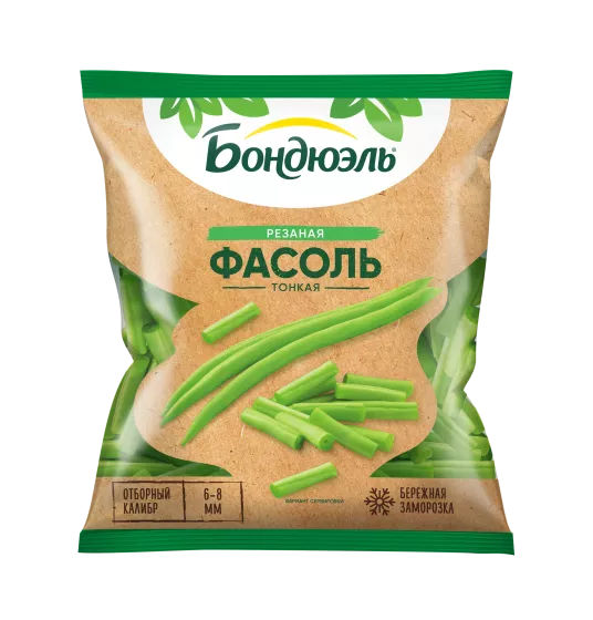 Фасоль замороженная Бондюэль фермерская, тонкая, резаная, 400 г