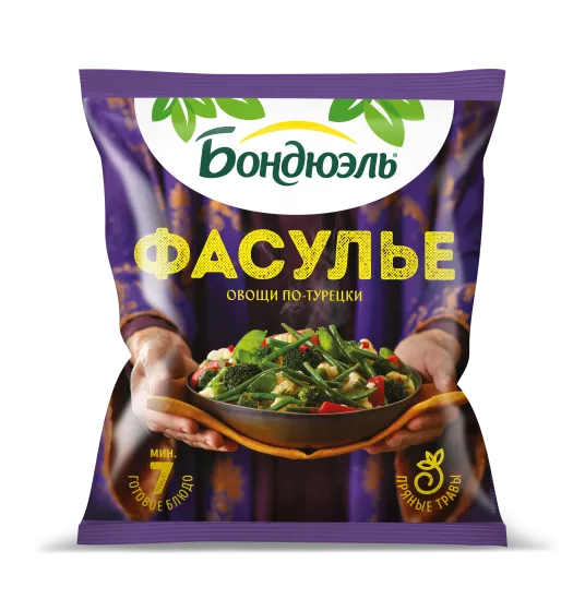 Овощи Бондюэль Фасулье по-турецки, смесь замороженная, 400 г