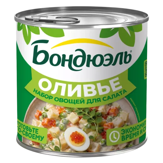 Бондюэль Набор овощей для салата Оливье 425 мл