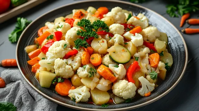 Рагу с цветной капустой и кабачком