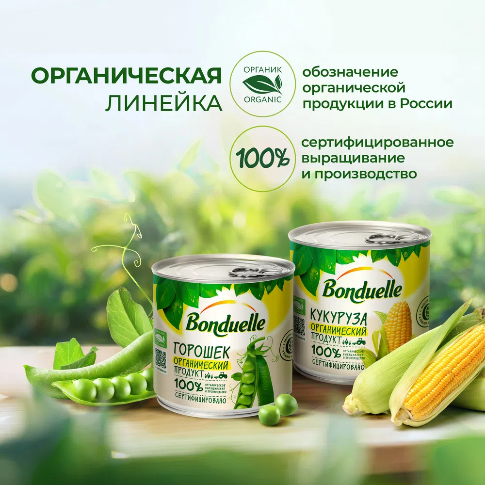 Органический зеленый горошек | Консервированные овощи продукты Bonduelle