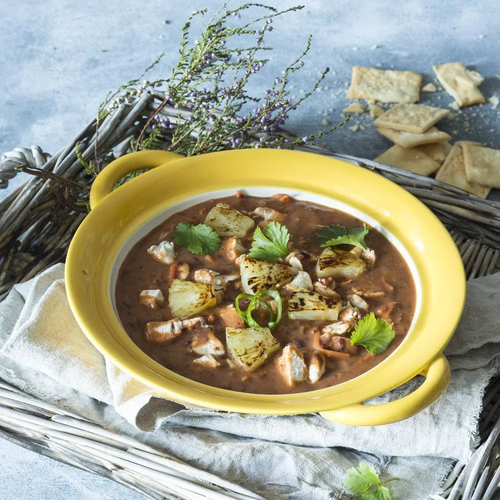 Острый крем-суп из красной фасоли, с курицей, ананасом и зеленью кинзы — пошаговый  рецепт с фото от Bonduelle