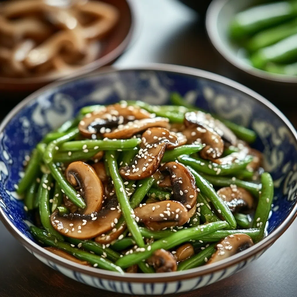 Рецепт блюда из стручковой фасоли и шампиньонов